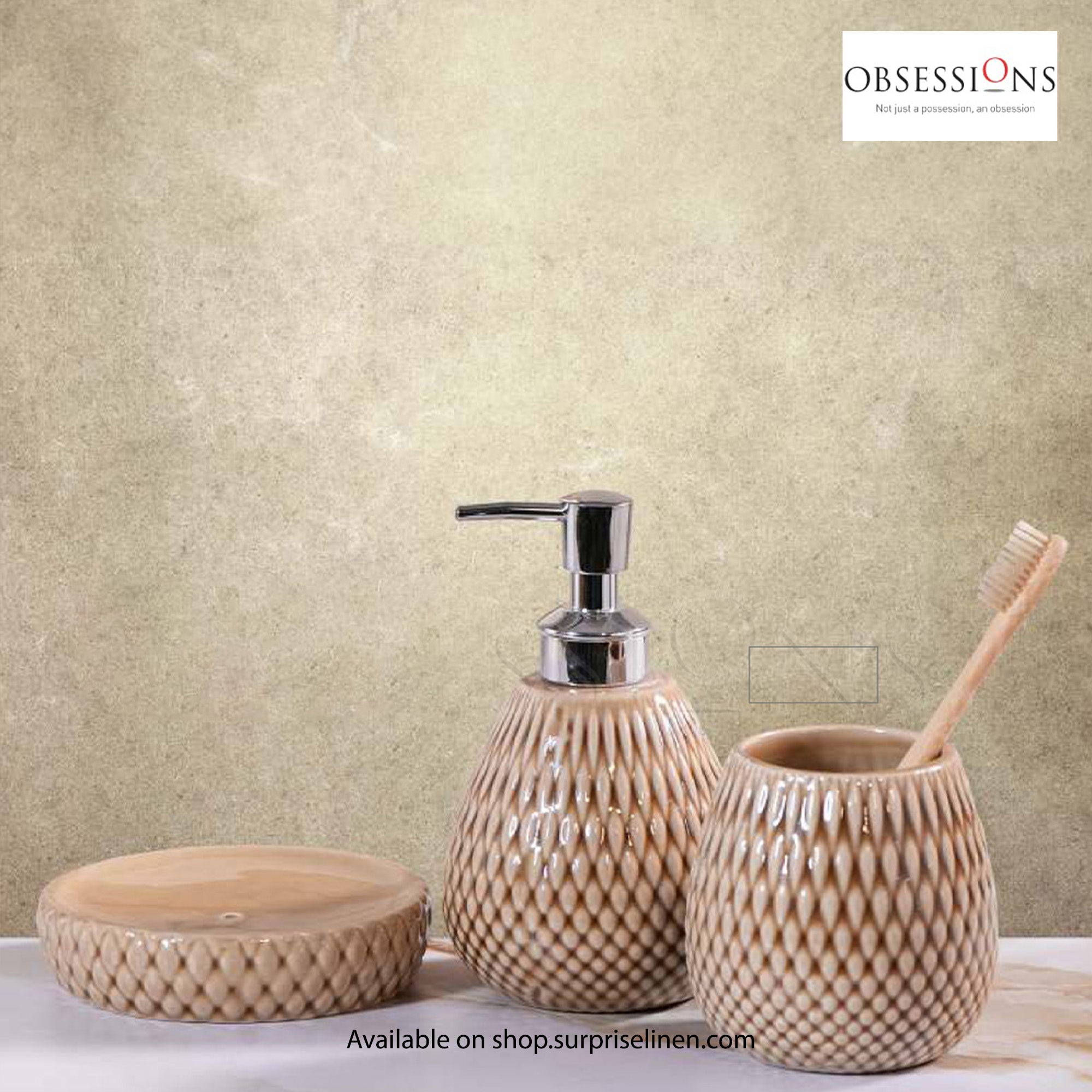 Obsessions - Earth Collection 3 Pcs Bath Set (Beige Brown)