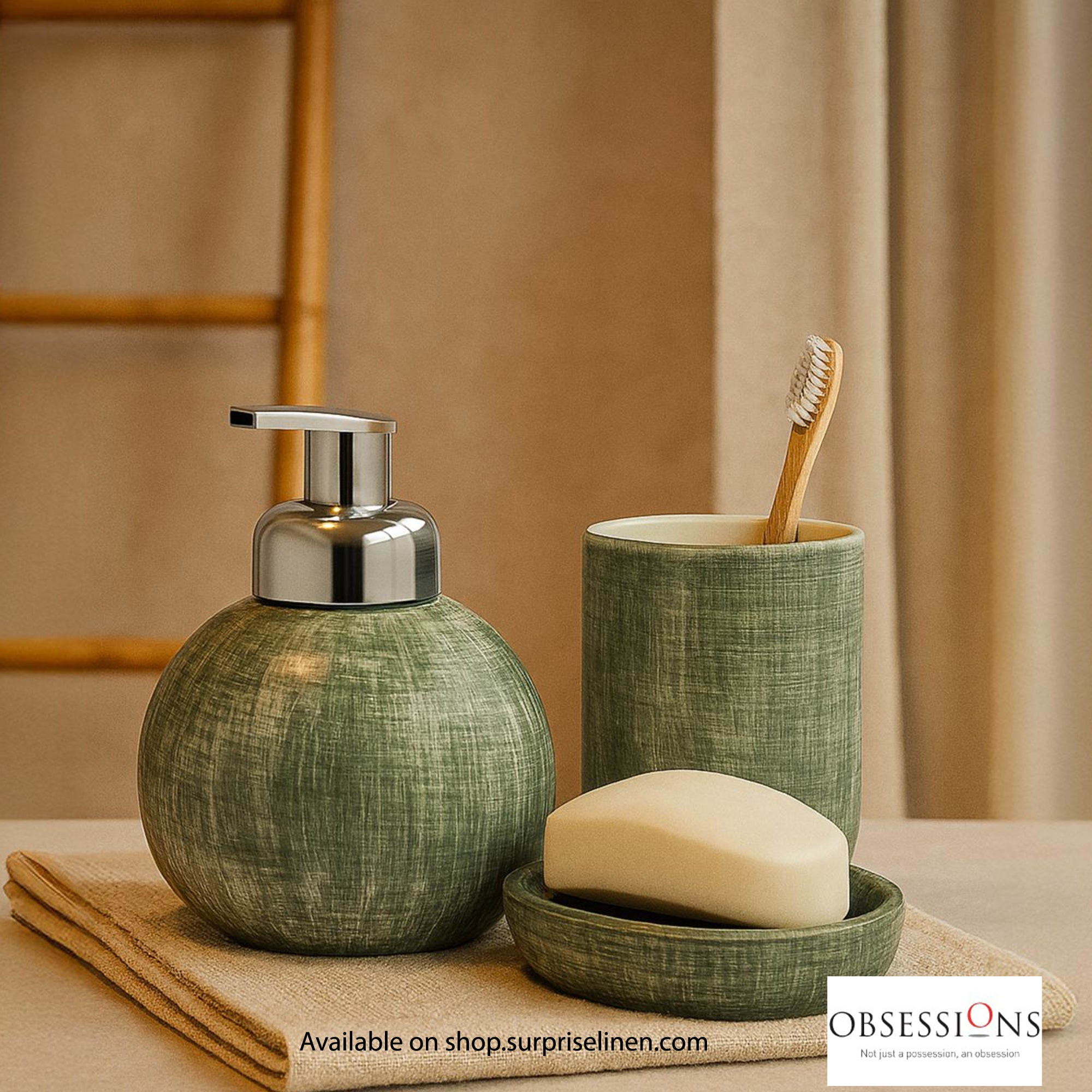 Obsessions - Earth Collection Luxury Bathroom Accessory Set (Sage)