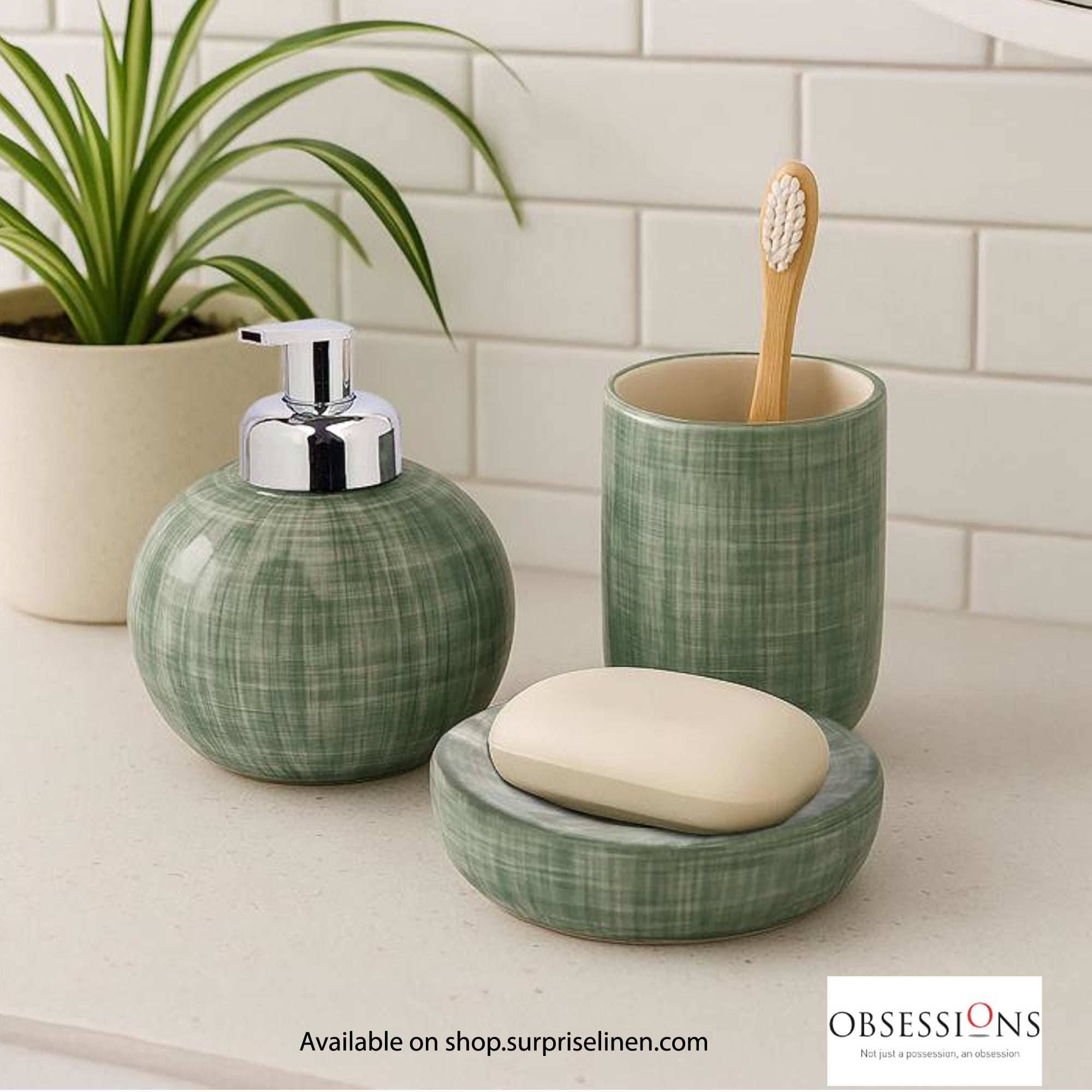 Obsessions - Earth Collection Luxury Bathroom Accessory Set (Sage)