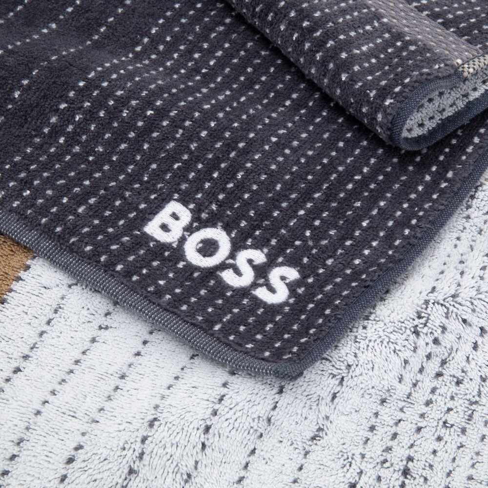 Hugo Boss - Tennis Stripes Towels with Sateen Border 450 GSM 100% Cotton (Black)