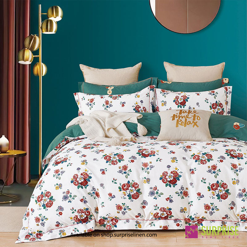 Luxury Essentials By Surprise Home Exclusive Calme Collection 3 Pcs Super King Size Bedsheet Set in 350 TC Premium Cotton (Bouquet)