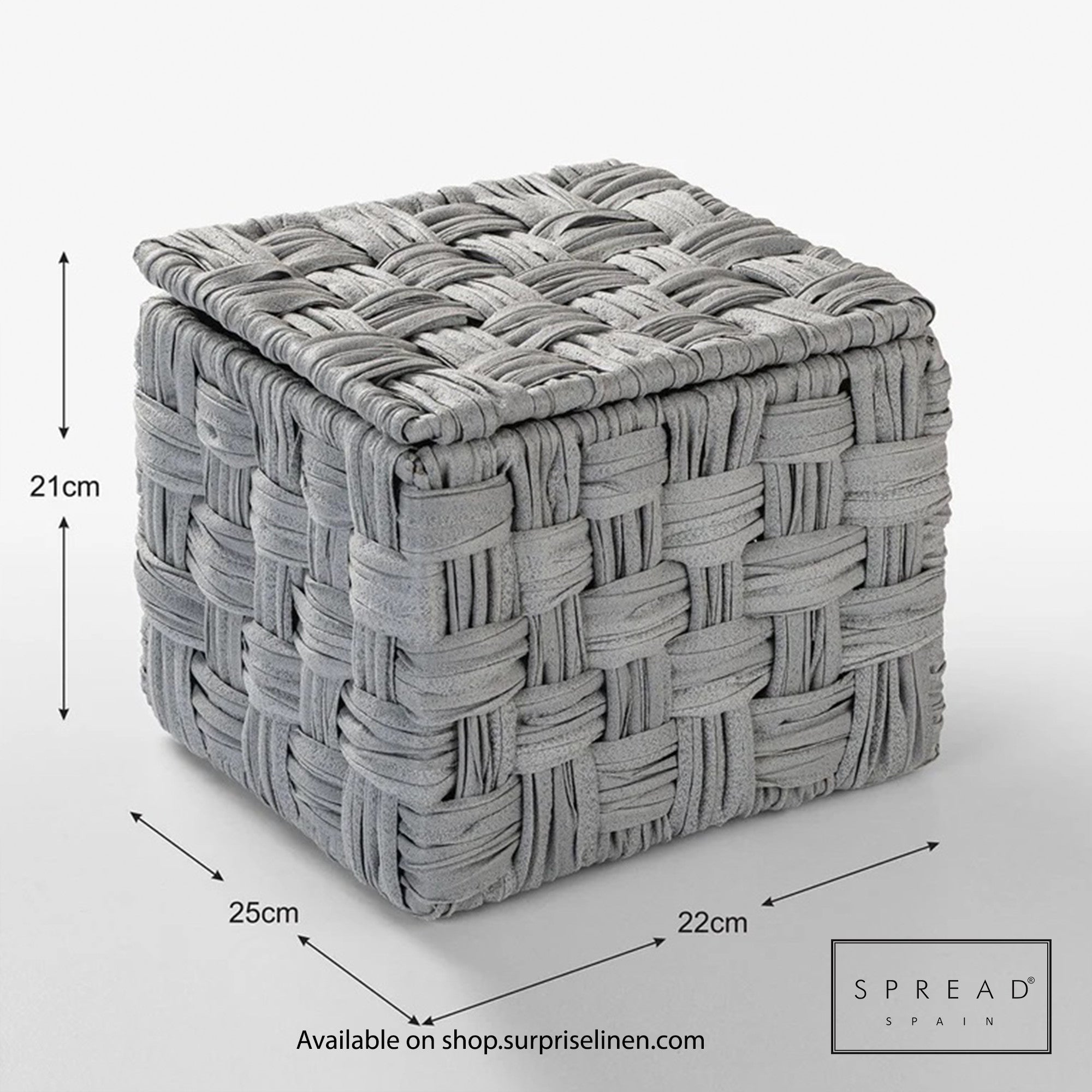 Spread Spain - Waterproof & Moisture Proof Synthetic Rattan Criss Cross 3 Pc Storage Set (Grey)