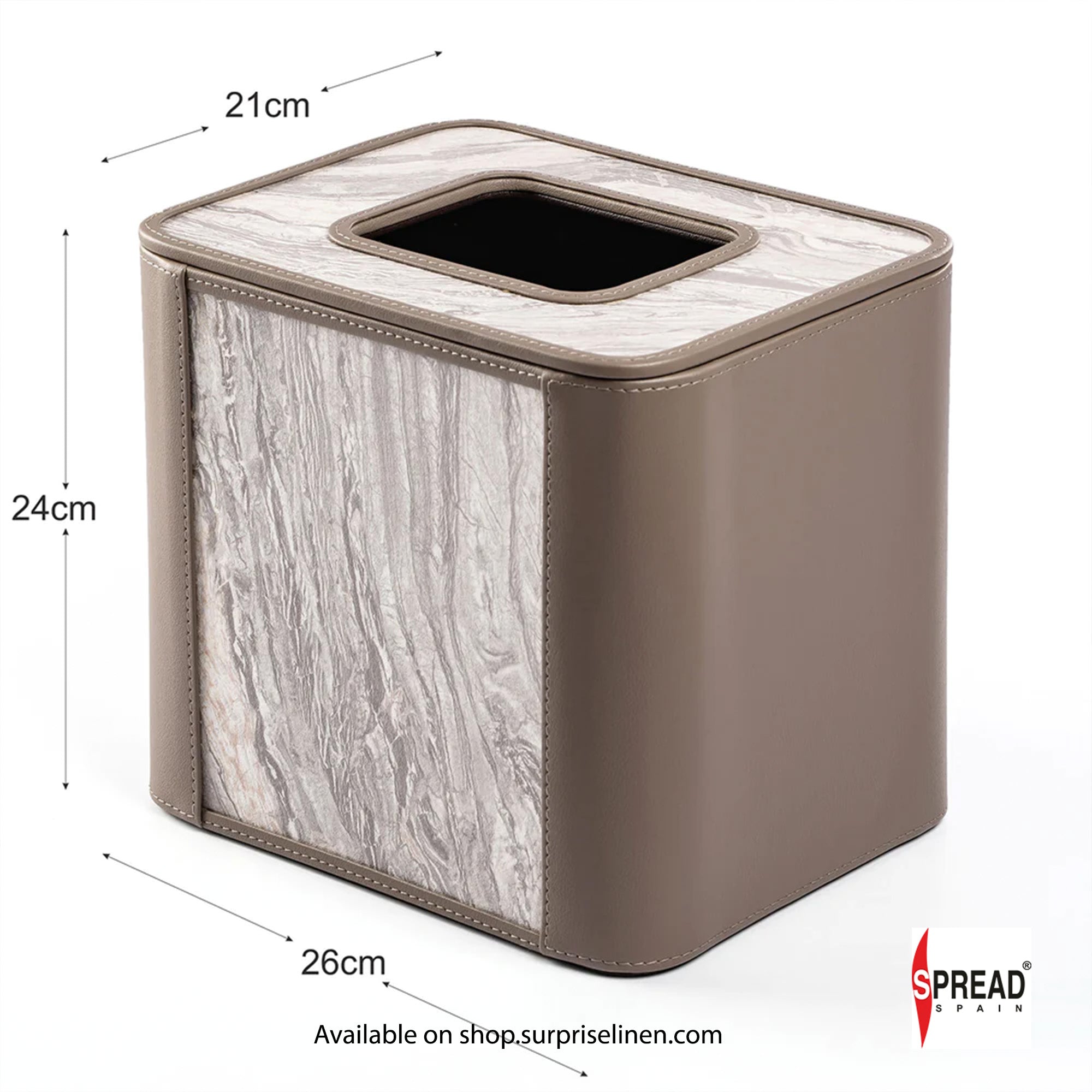 Spread Spain - Marble Satvario Collection Dustbin (White Emperador)