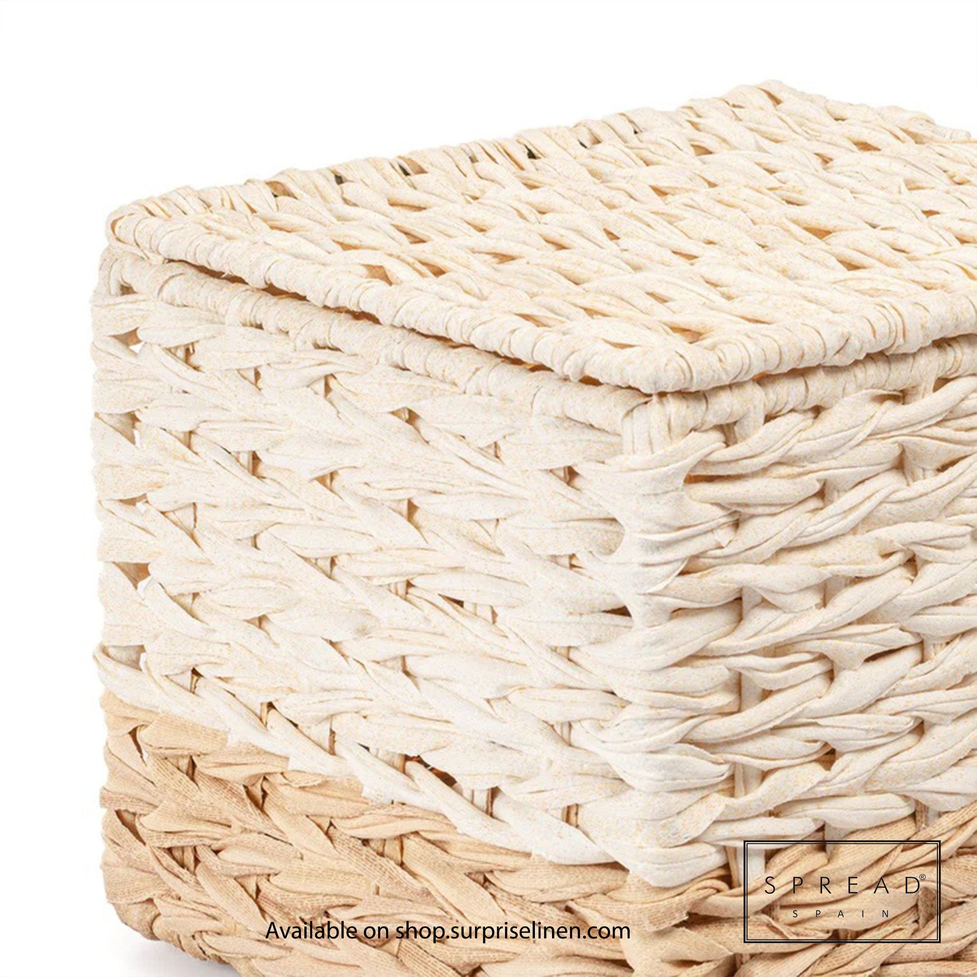 Spread Spain - Waterproof & Moisture Proof Synthetic Rattan Interknit 3 Pc Storage Set (Cream & Brown)