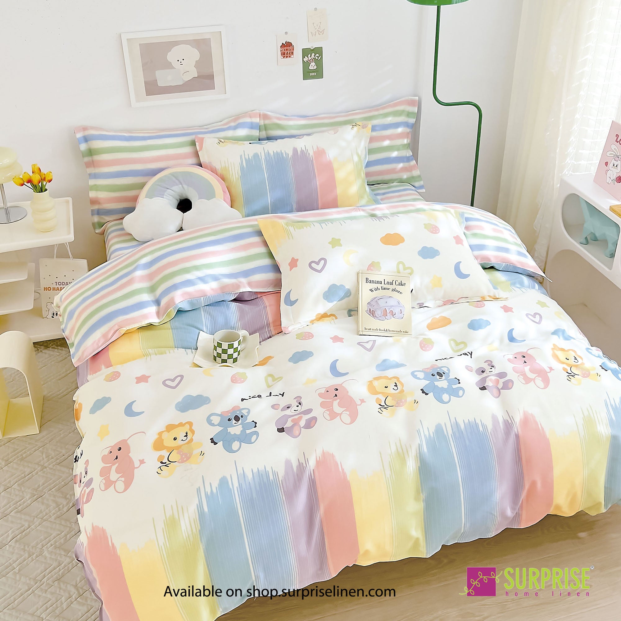 Everyday Essentials By Surprise Home Little Superstars Collection Bedsheet Set 300 TC Cotton (Stitch)