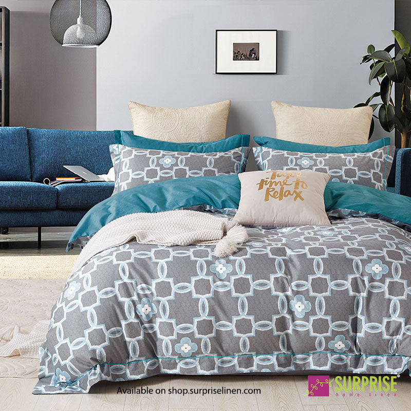 Luxury Essentials By Surprise Home Exclusive Calme Collection 3 Pcs Super King Size Bedsheet Set in 350 TC Premium Cotton (Grey)