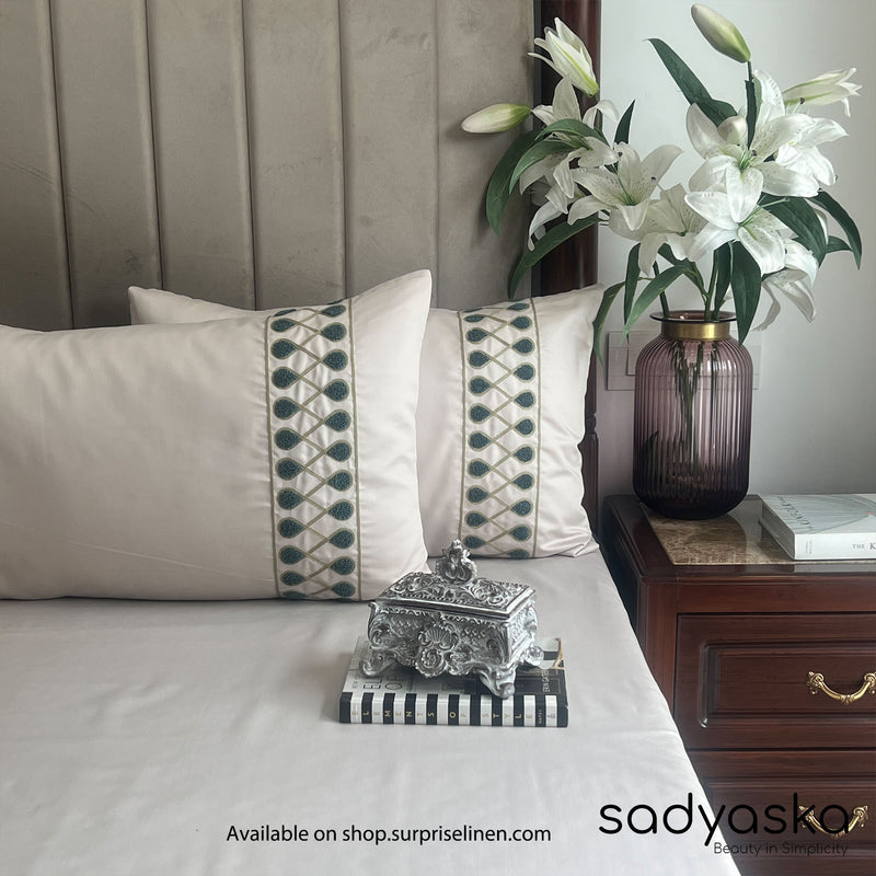 Sadyaska - Zenith Collection Cotton Rich 3 Pcs Bedsheet Set (Ivory)