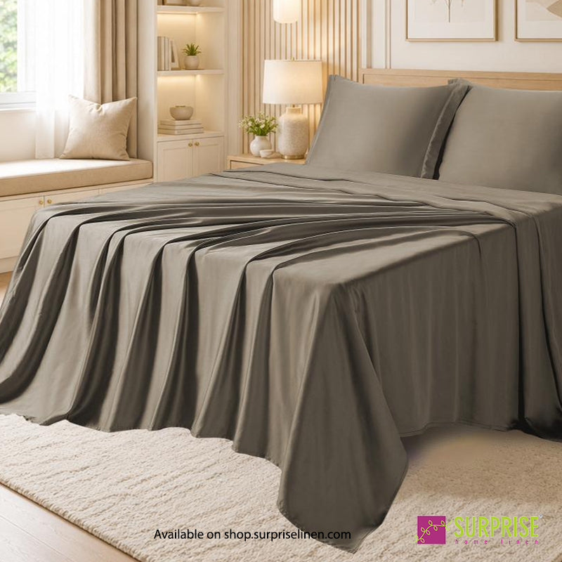 Surprise Home - Luxera Olive Smoke Tencel Bedsheet Set