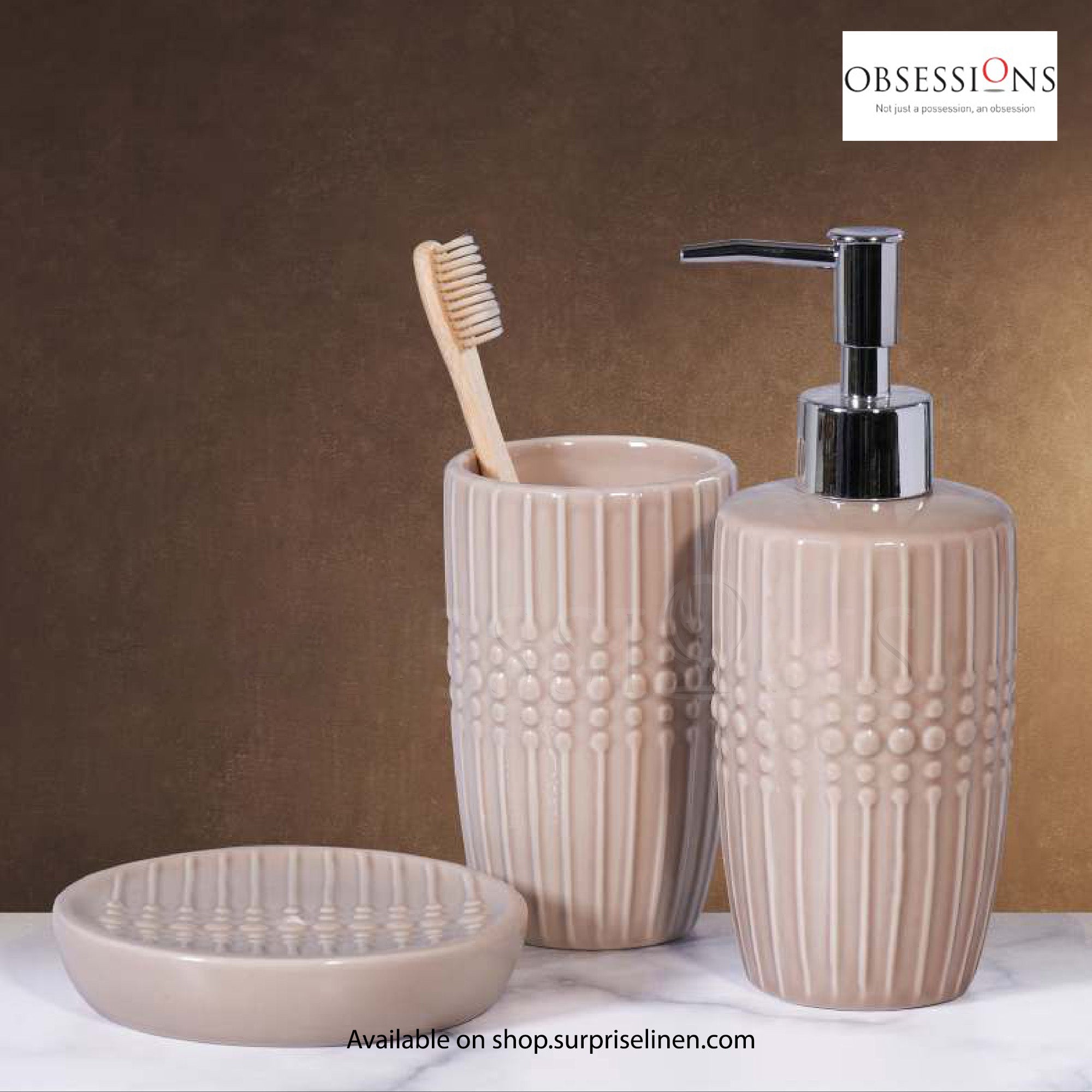 Obsessions - Earth Collection 3 Pcs Bath Set (Beige)