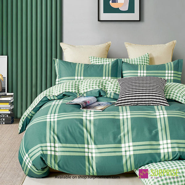 Everyday Luxury Essentials By Surprise Home - Bedeck Collection 3 Pcs Regular Queen Size Bedsheet Set in 300 TC Cotton Fabric (Forest Green)