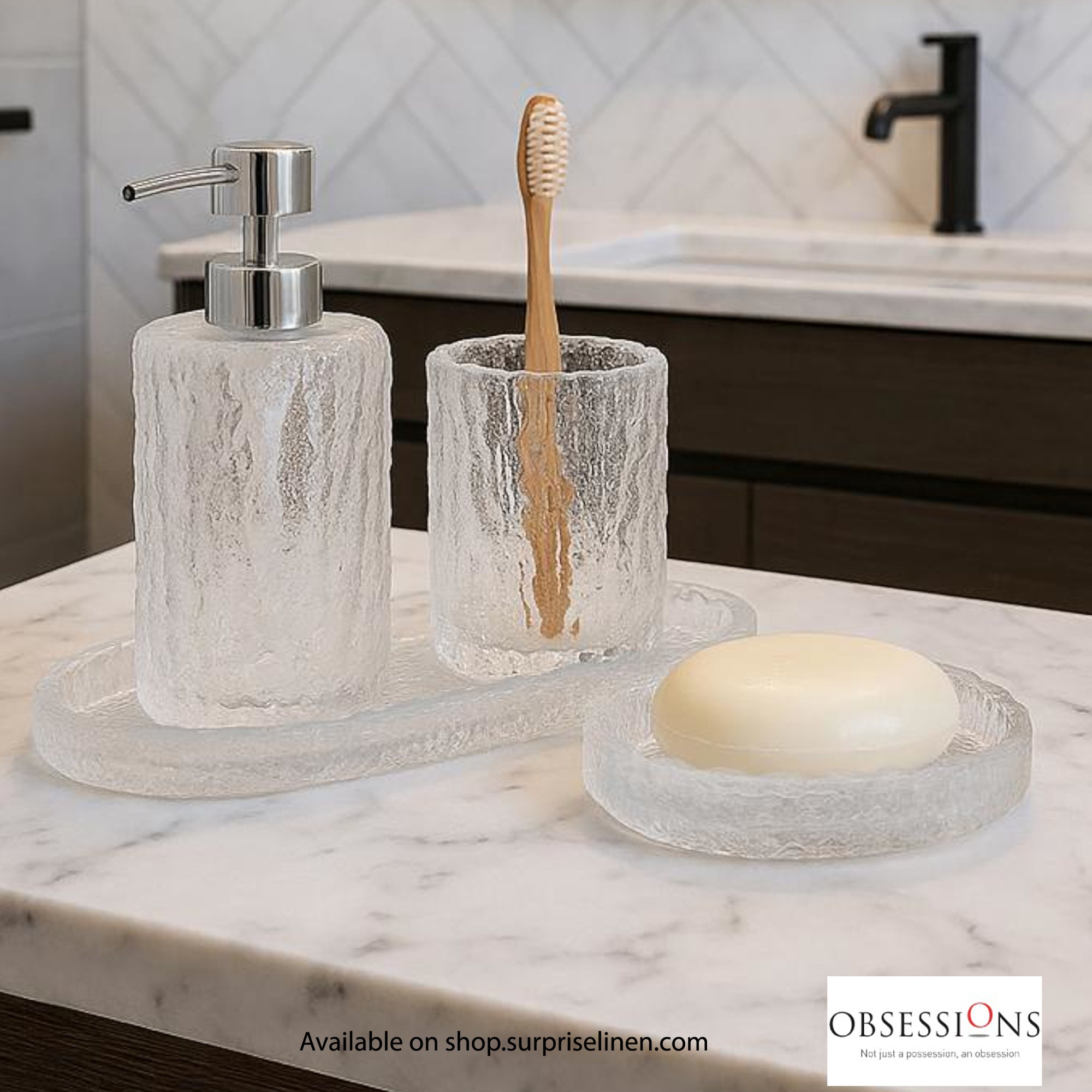 Obsessions - Prism Collection Luxury Bathroom Accessory Set (Glass)