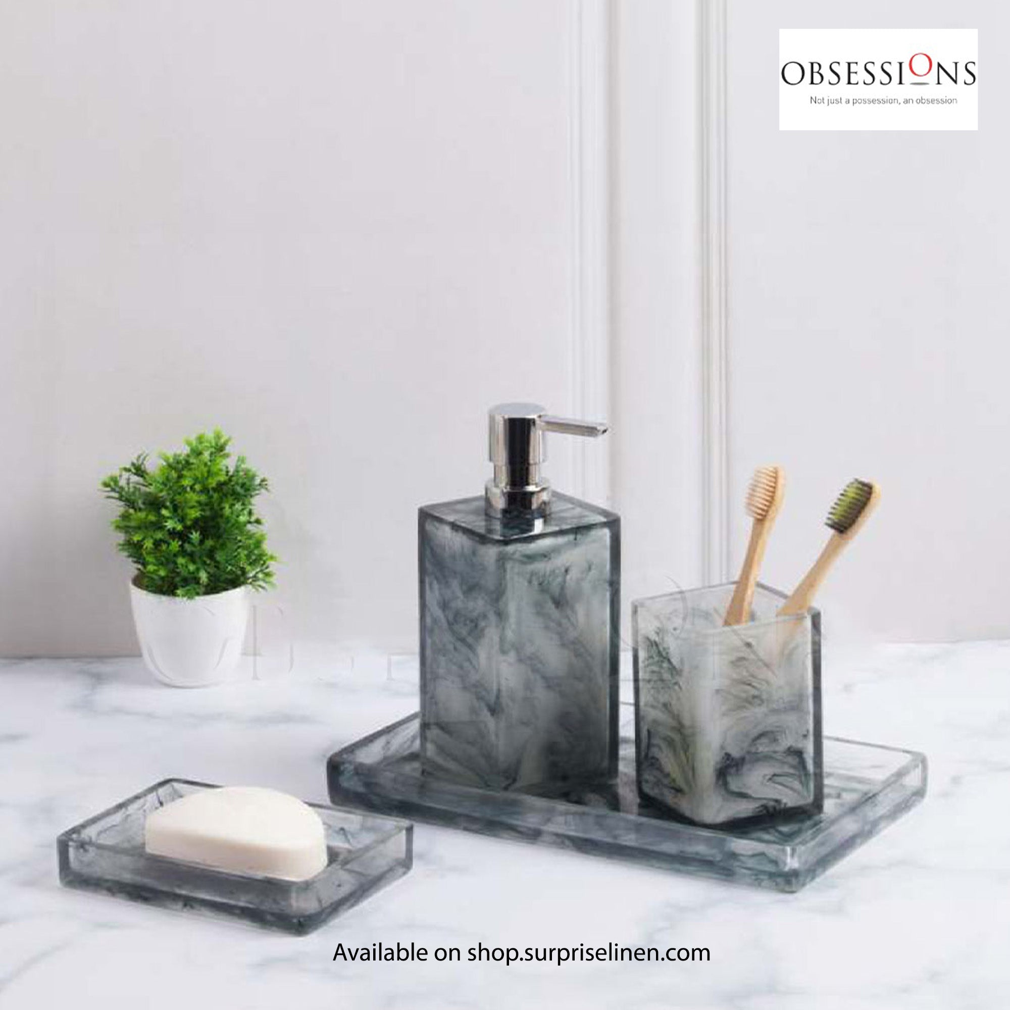 Obsessions - Arsh Collection 4 Pcs Bath Set (Blue Grey)