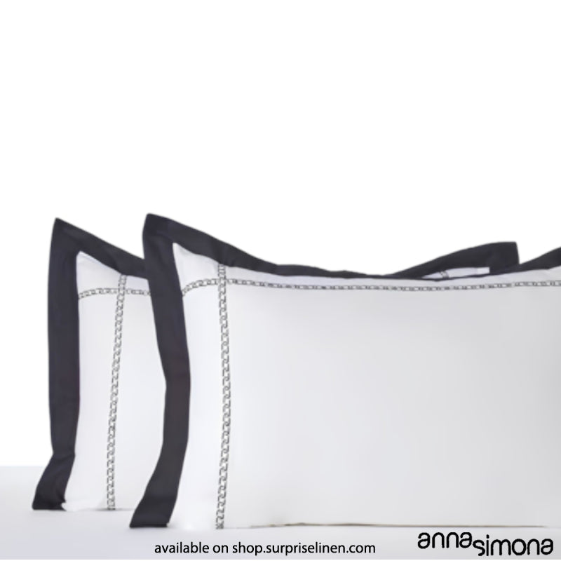 Anna Simona - Ariel King Size 400 TC Cotton Satin King Size Bedsheet Set (White)