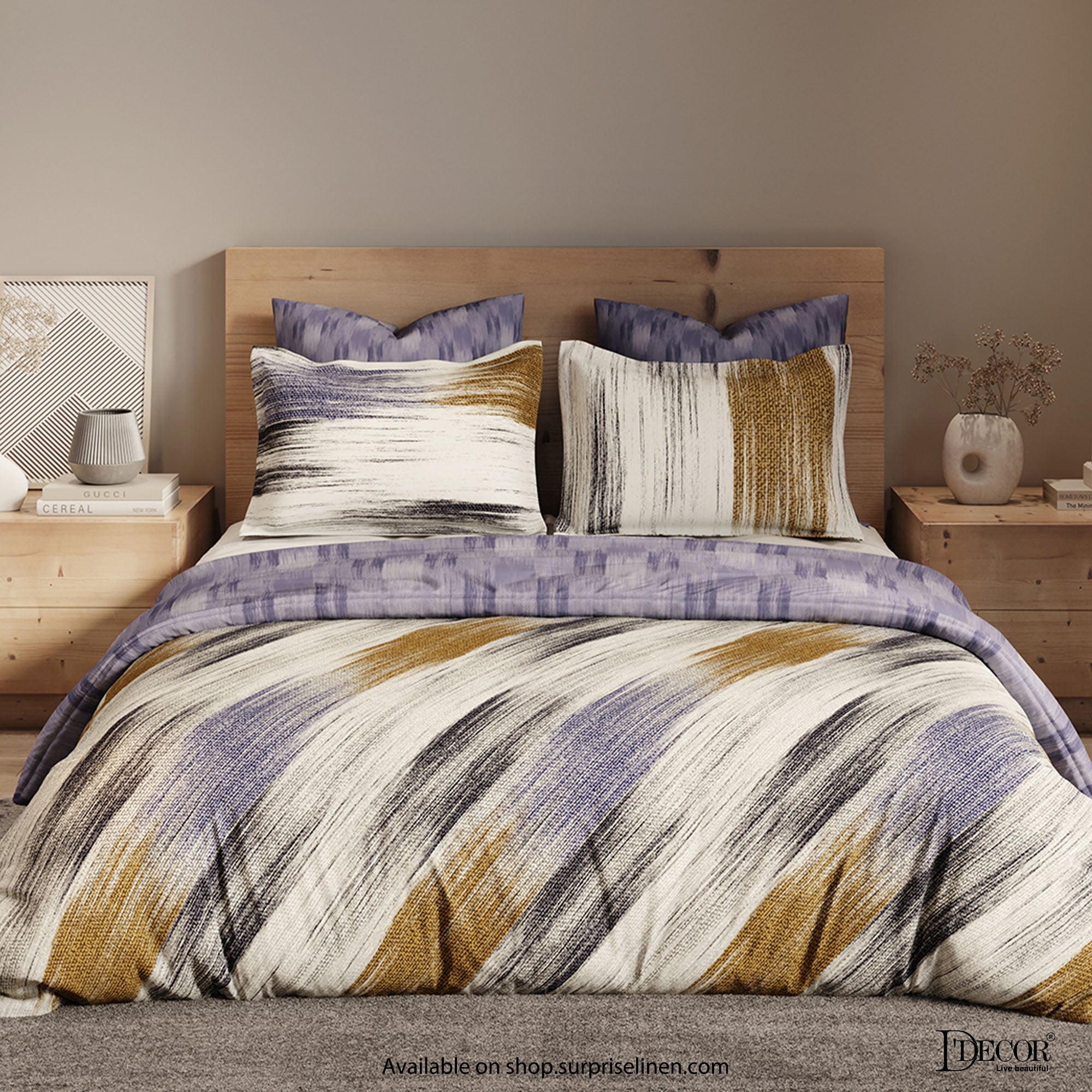 D'Decor - Esteem 210 TC Collection Lavender Bed Sheet Set