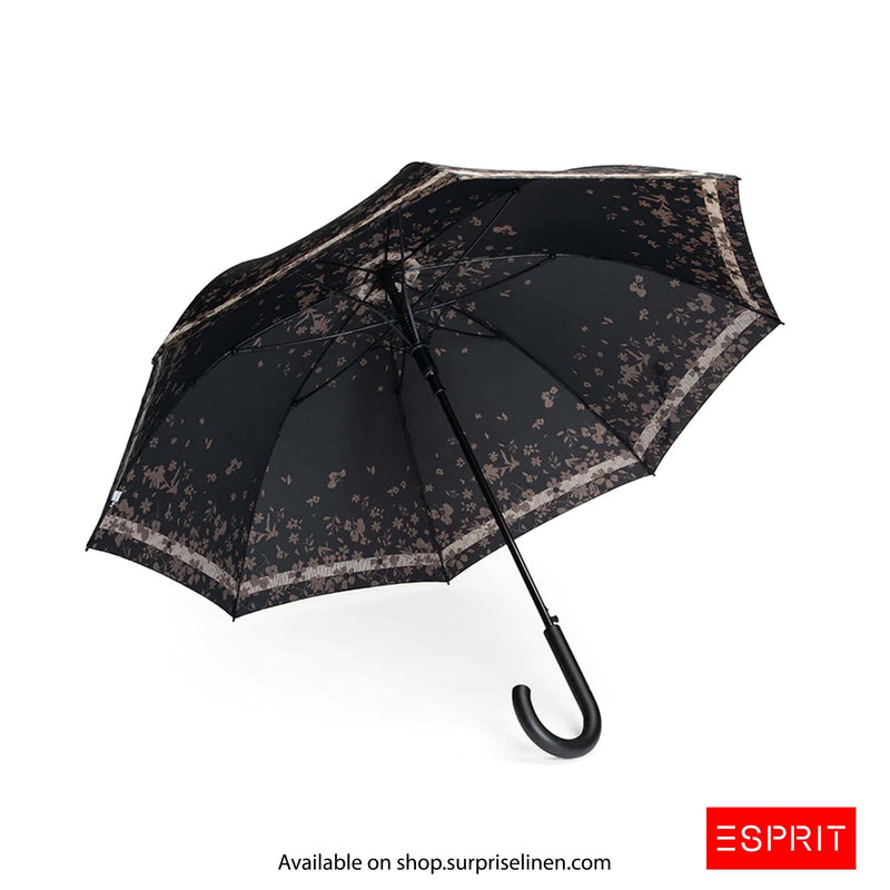 Esprit - Abstract Collection Long AC Umbrella (Black Flower)