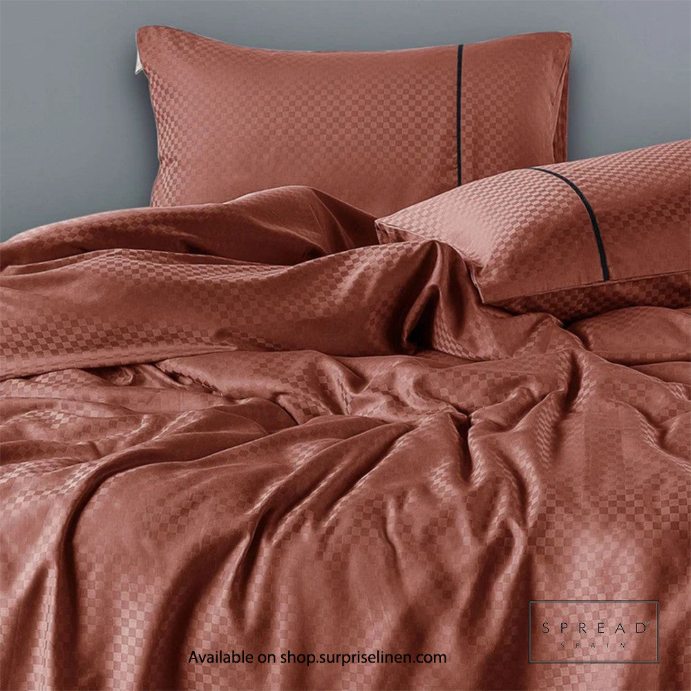 Spread Spain - Oxford Street Collection 400 Thread Count 100% Cotton Bedding Set (Brick)