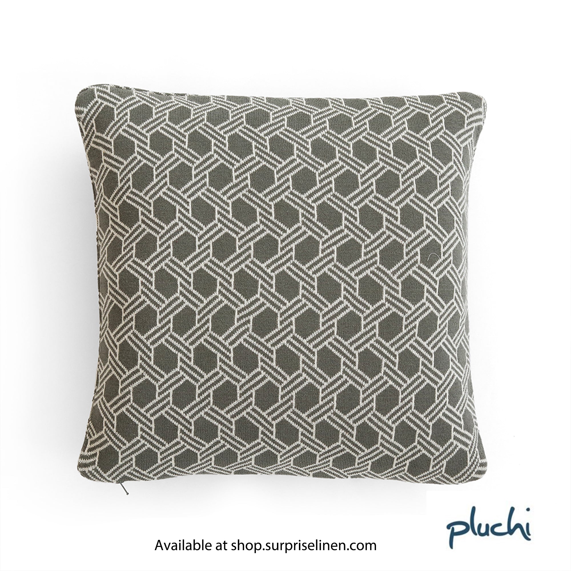 Pluchi - Geometric 40 x 40  cm Cushion Cover (Fossil)