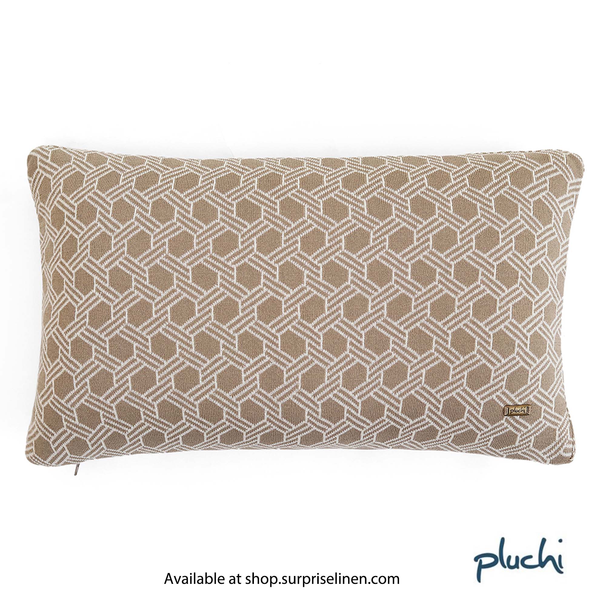 Pluchi - Geometric 30 x 50  cm Cushion Cover (Stone)