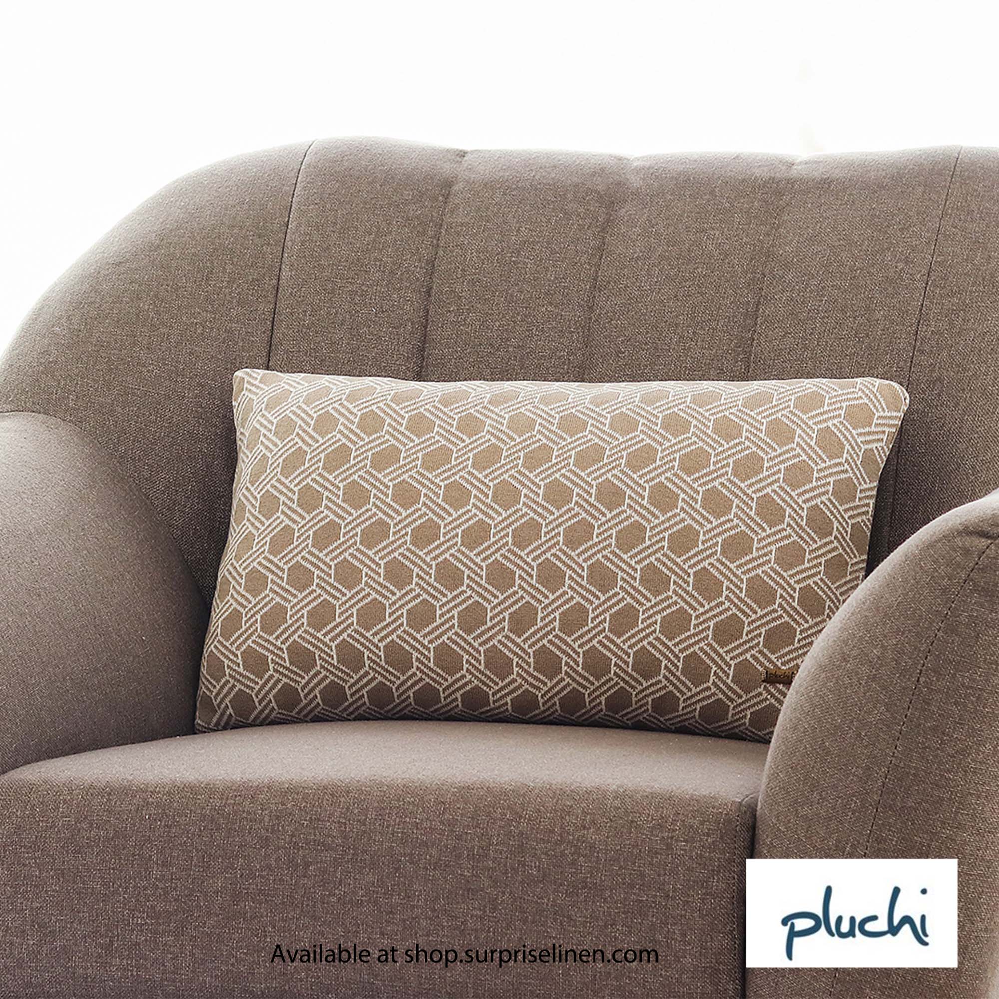 Pluchi - Geometric 30 x 50  cm Cushion Cover (Stone)