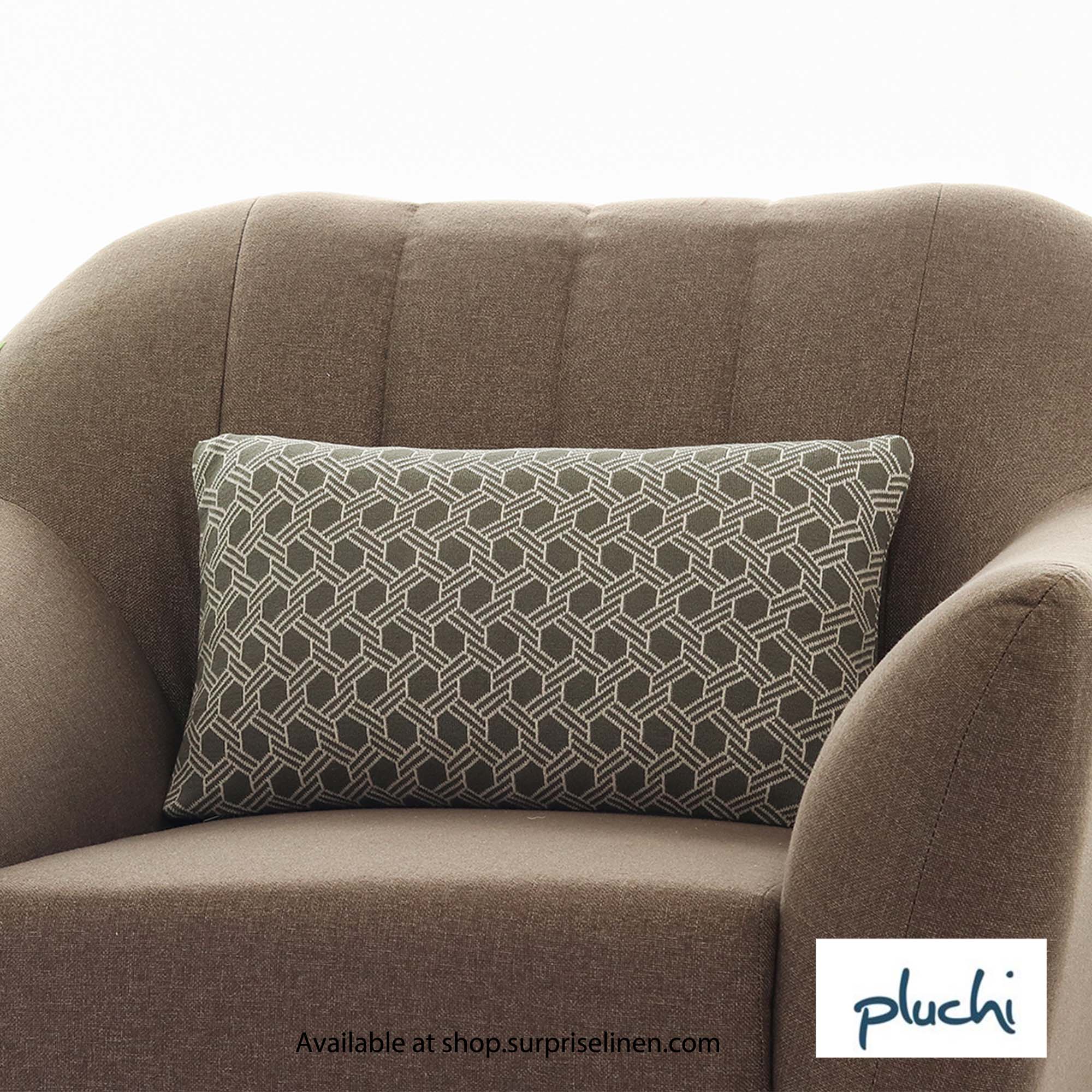 Pluchi - Geometric 30 x 50  cm Cushion Cover (Fossil)