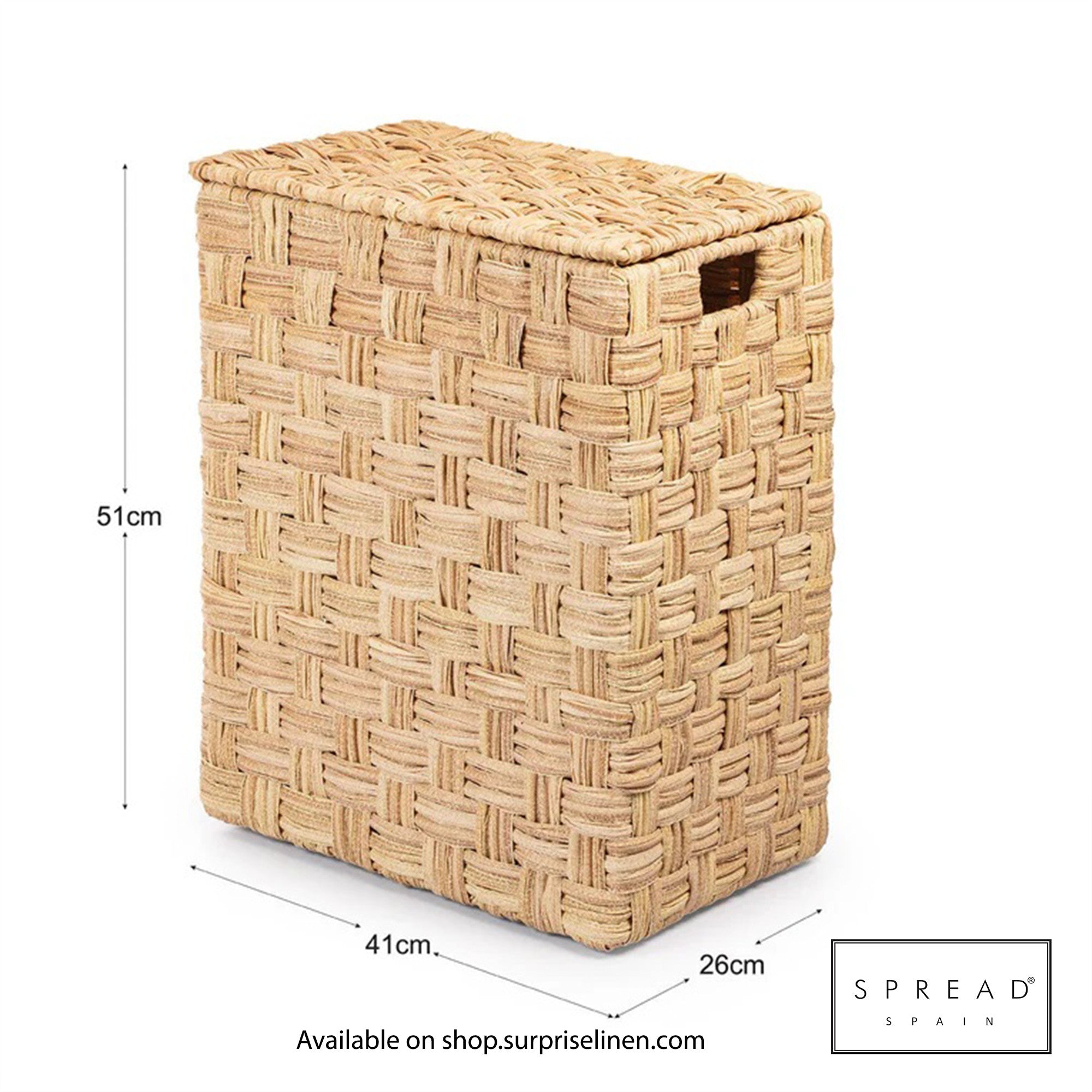 Spread Spain - Waterproof & Moisture Proof Synthetic Rattan Criss Cross Laundry Hamper (Brown)