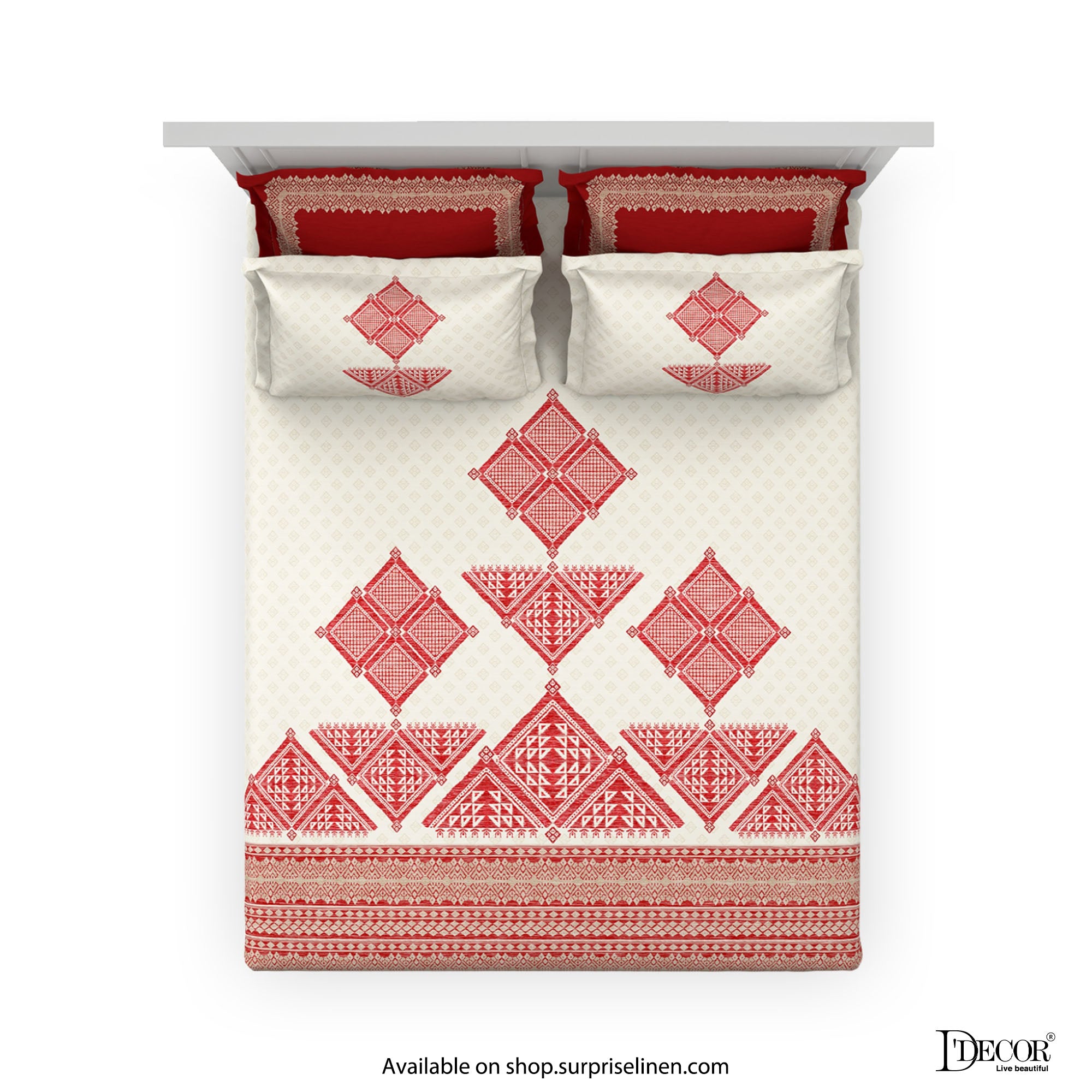 D'Decor - Mekhala Collection Haute Red Bed Sheet Set