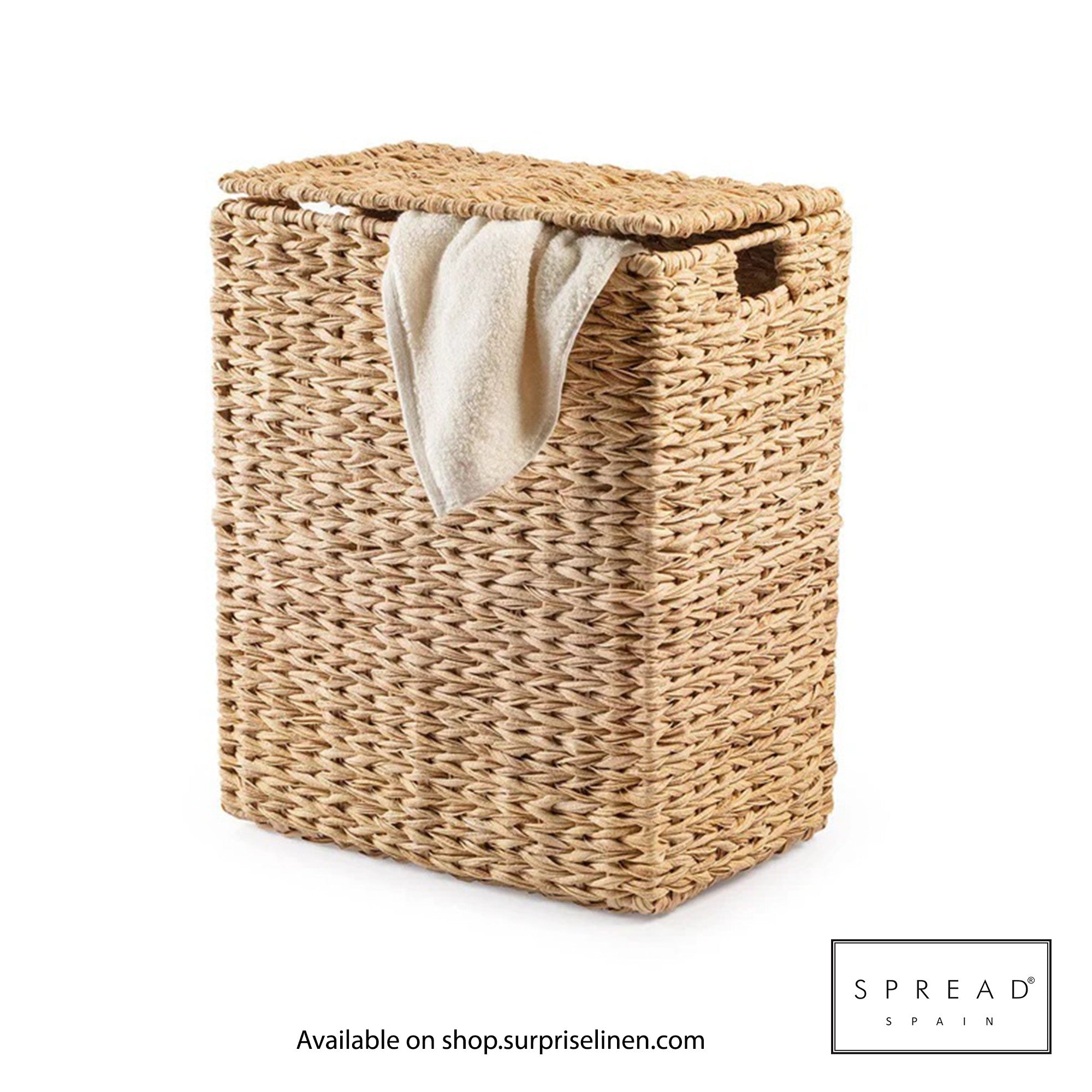 Spread Spain - Waterproof & Moisture Proof Synthetic Rattan Interknit Laundry Hamper (Brown)