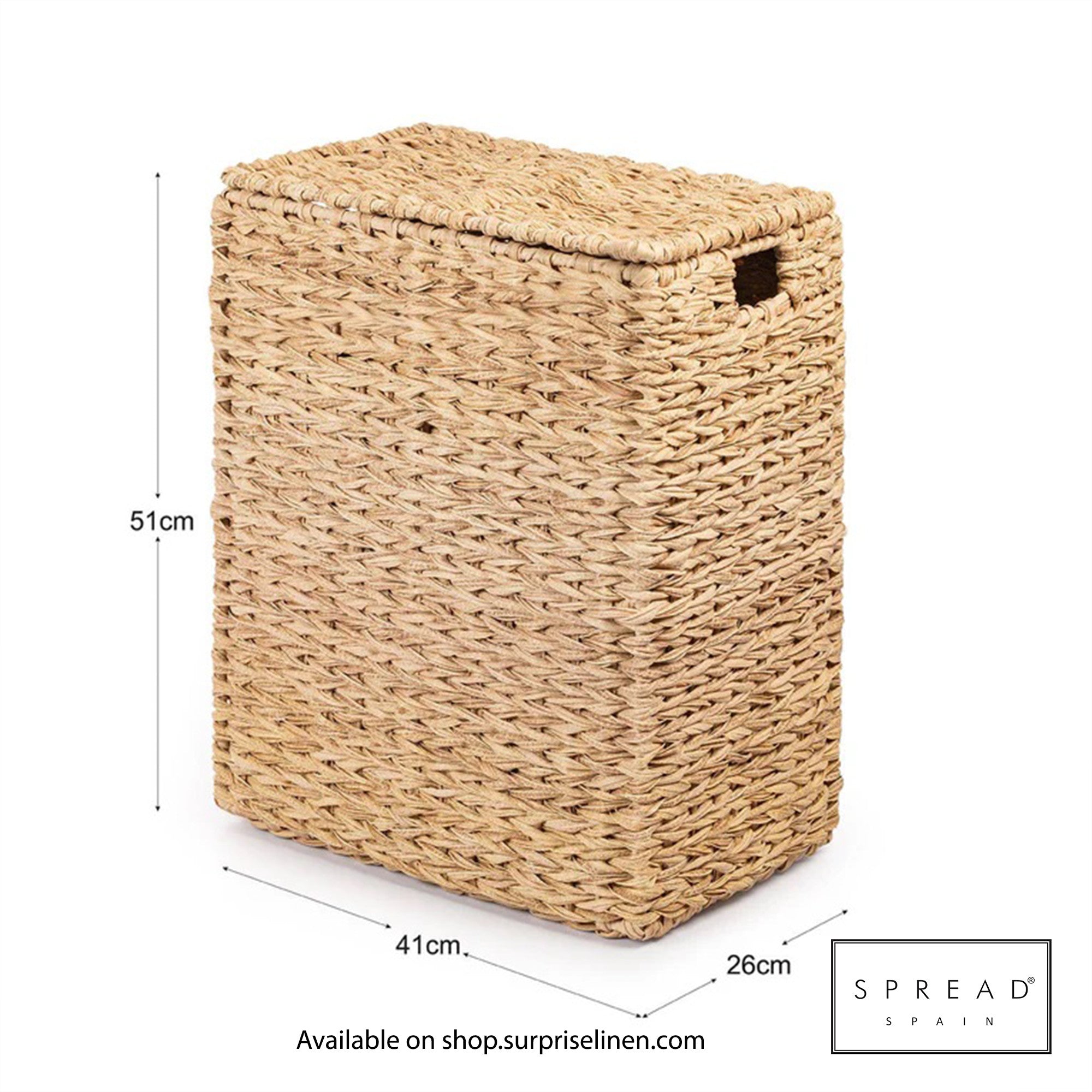 Spread Spain - Waterproof & Moisture Proof Synthetic Rattan Interknit Laundry Hamper (Brown)