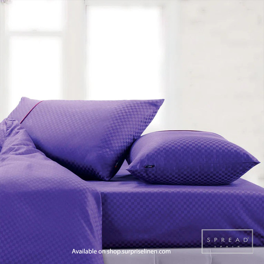 Spread Spain - Oxford Street Collection 400 Thread Count 100% Cotton Bedding Set (Dark Purple)