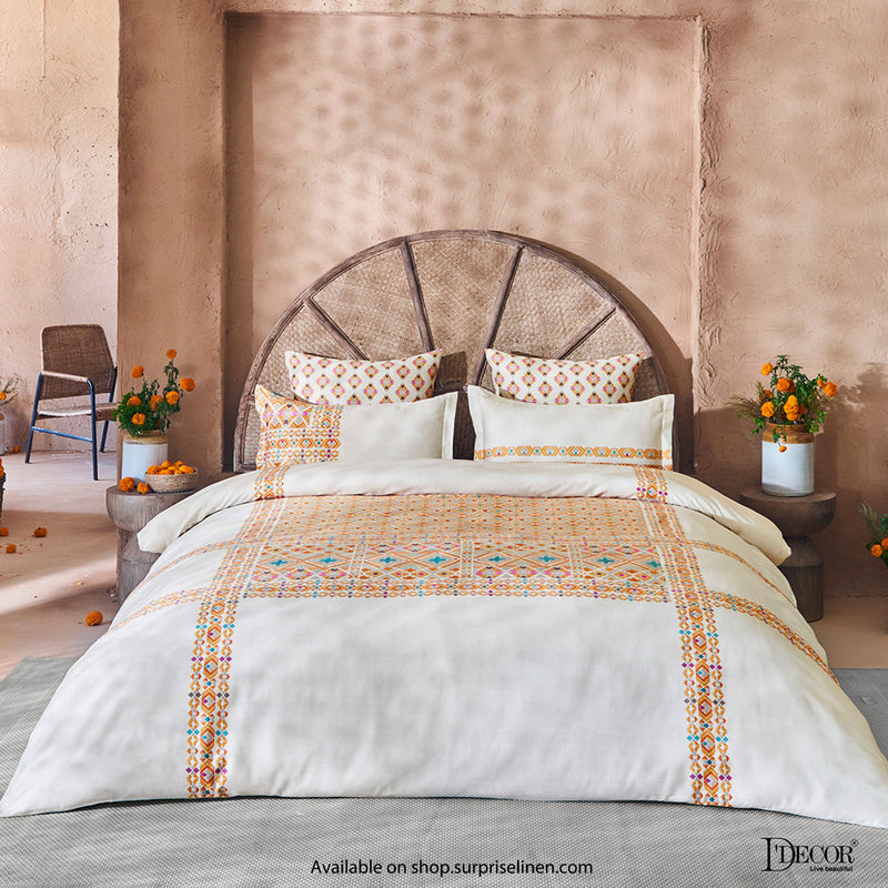 D'Decor- Phulkari Collection Bright Gold Bed Sheet Set