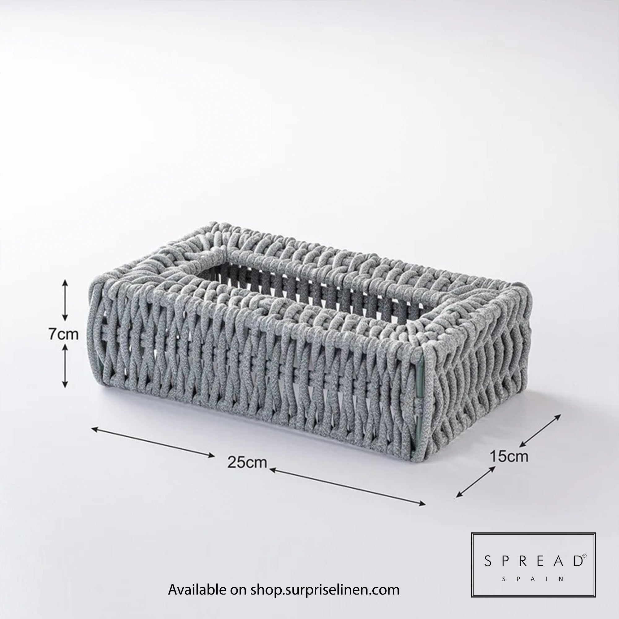 Spread Spain - Waterproof & Moisture Proof Synthetic Rattan Interweave Tissue Box (Grey)