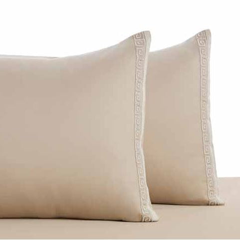 Anna Simona - Elissa King Size 400 TC Cotton Satin King Size Bedsheet Set (Buff)