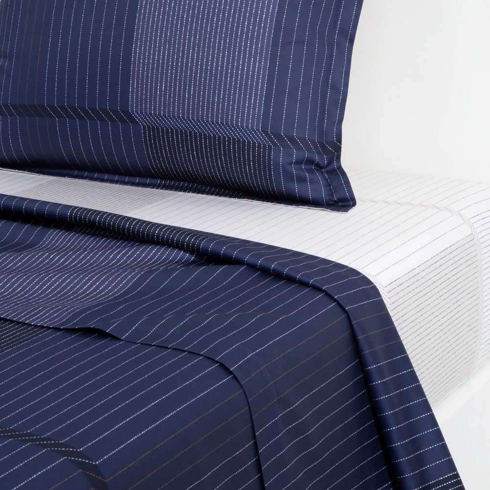 Hugo Boss - Tennis Stripes 300 TC Cotton Sateen Duvet Cover (Navy)