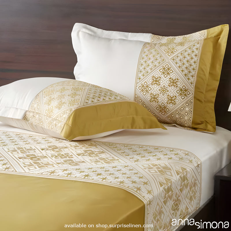 Anna Simona - Iznik 3 Pcs 400 TC Fine Cotton Satin Bed Cover Set (Lime Green)