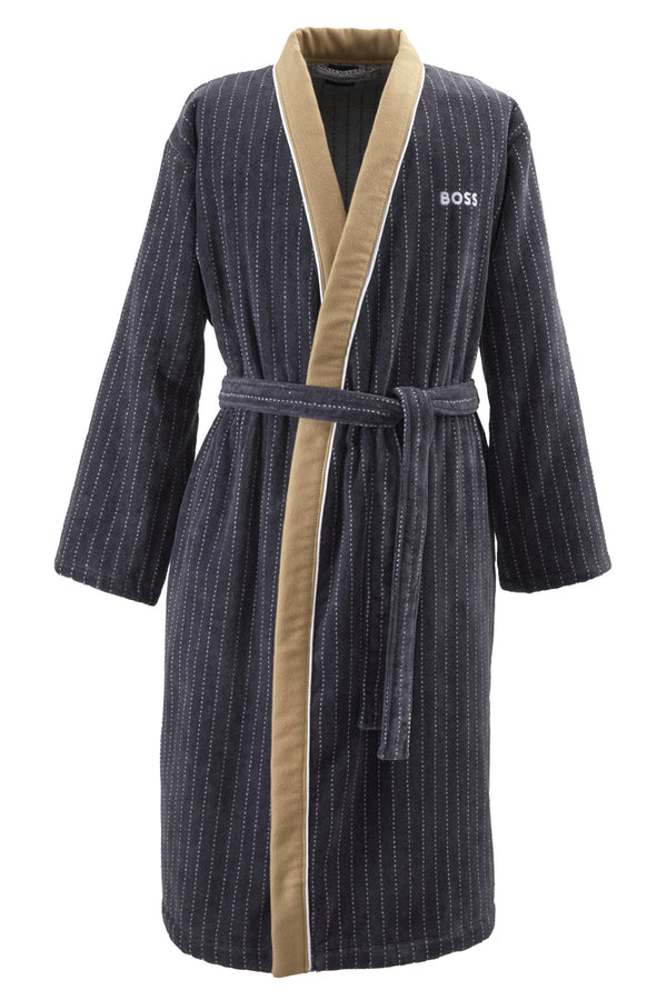 Hugo Boss - Tennis Stripes Bathrobes / Kimonos in 450 GSM 100% Organic Cotton (Black)
