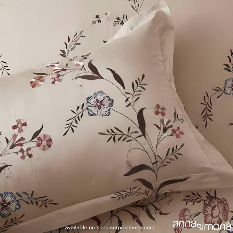 Anna Simona - Liliana 3 Pcs 400 TC Fine Cotton Satin Bed Cover Set (Buff)