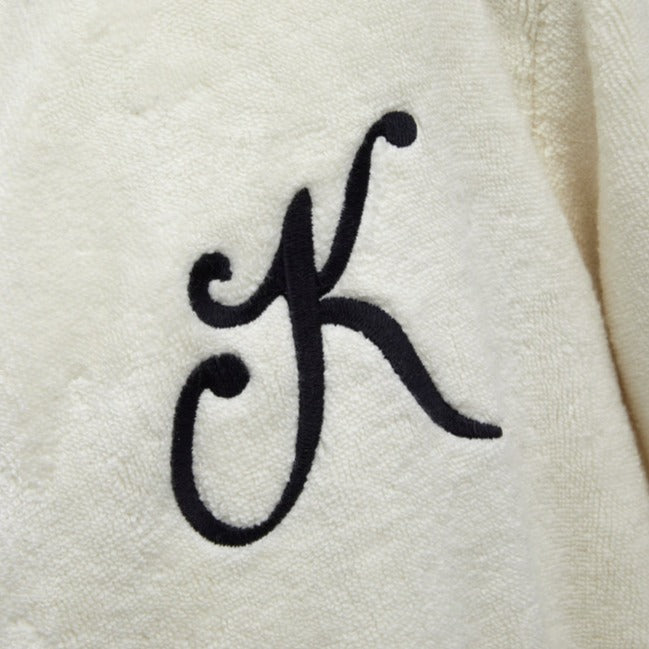 Kenzo - K Varisity Bathrobes / Kimonos in 420 GSM 100% Organic Cotton Bathrobe (Ecru)