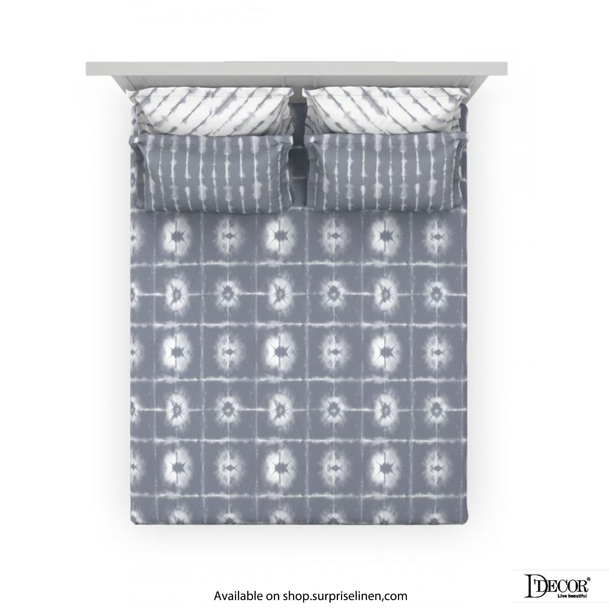 D'Decor - Icons Collection 100% Cotton 5 Pcs King Size Bedsheet Set (Shibori)