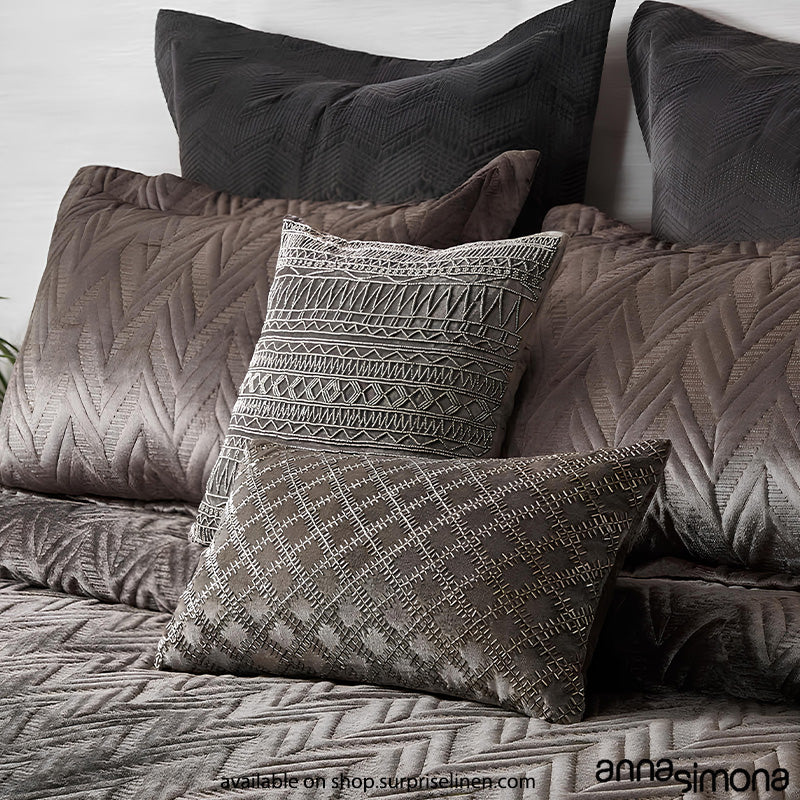 Anna Simona - Odette 8 Pcs Velvet Bedcover Set (Moss Grey)