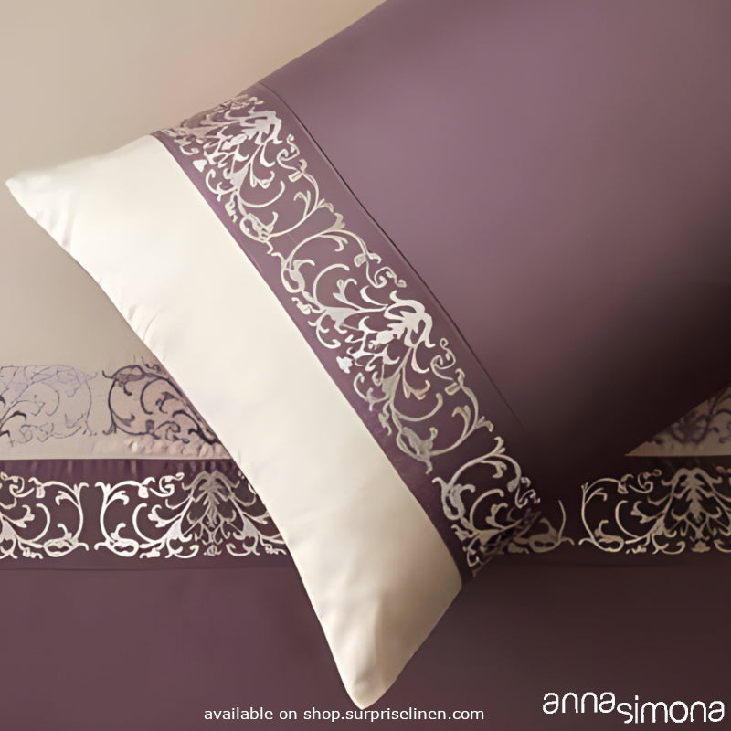 Anna Simona - Rome 3 Pcs 400 TC Fine Cotton Satin Bed Cover Set (Light Wine)