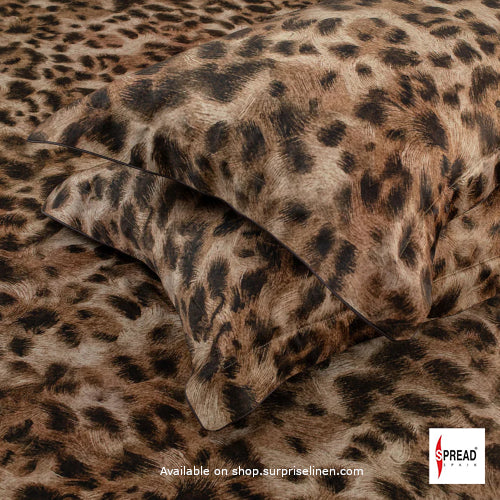 Spread Spain - Spring Summer Collection 550 TC 100% Cotton King Size Bedsheet Set (Cheetah)