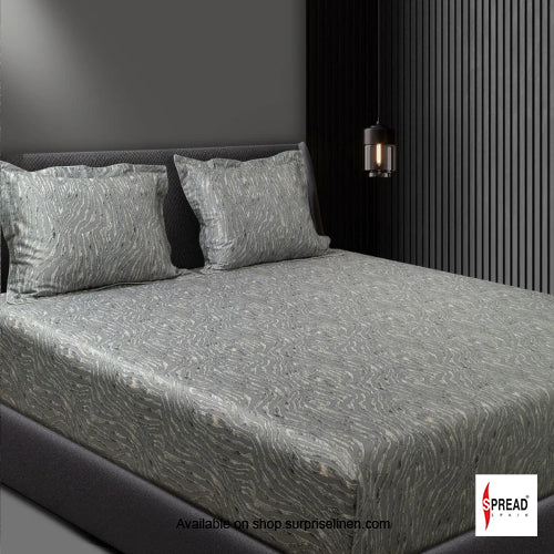 Spread Spain - Spring Summer Collection 550 TC 100% Cotton King Size Bedsheet Set (Grey)