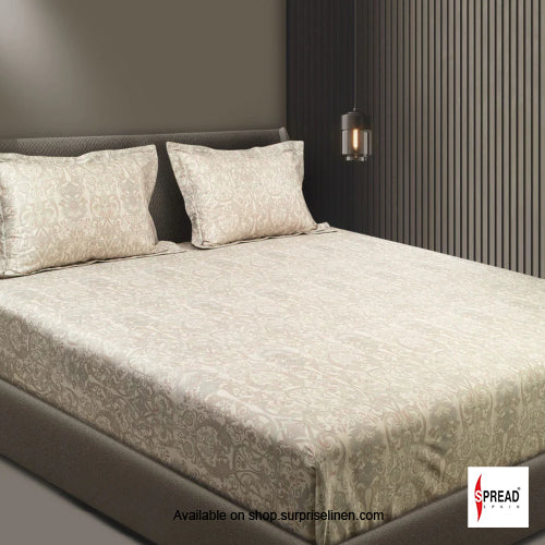 Spread Spain - Spring Summer Collection 550 TC 100% Cotton King Size Bedsheet Set (Ash Grey)