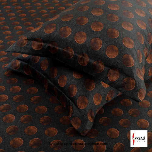 Spread Spain - Spring Summer Collection 550 TC 100% Cotton King Size Bedsheet Set (Brown)