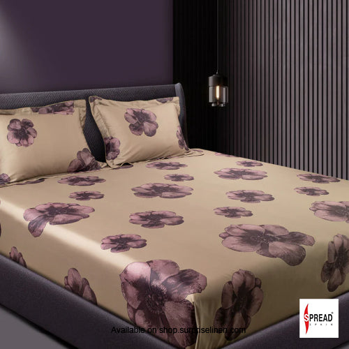 Spread Spain - Spring Summer Collection 550 TC 100% Cotton King Size Bedsheet Set (Light Beige)