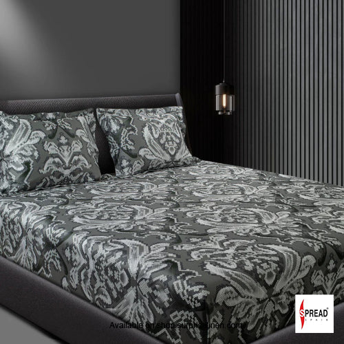 Spread Spain - Spring Summer Collection 550 TC 100% Cotton King Size Bedsheet Set (Pixie Grey)