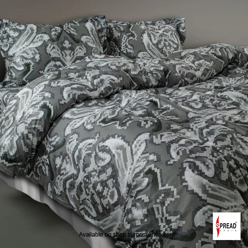 Spread Spain - Spring Summer Collection 550 TC 100% Cotton King Size Bedsheet Set (Pixie Grey)