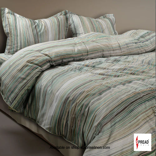 Spread Spain - Spring Summer Collection 550 TC 100% Cotton King Size Bedsheet Set (Green)