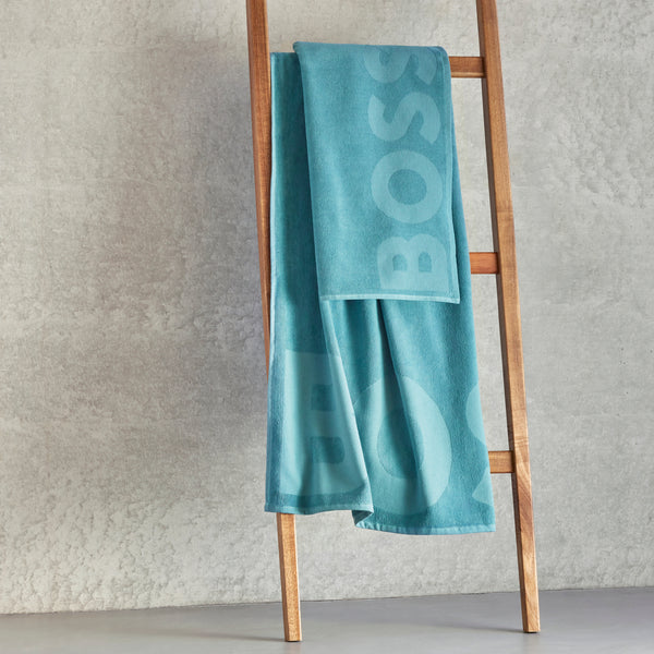 Hugo Boss - Border Logo 350 GSM 100% Cotton Towel (Pacific)