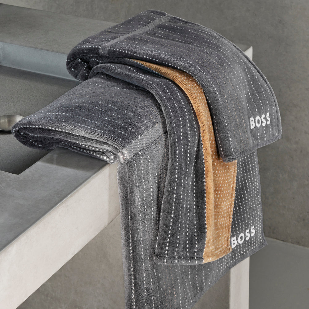 Hugo Boss - Tennis Stripes Towels with Sateen Border 450 GSM 100% Cotton (Black)